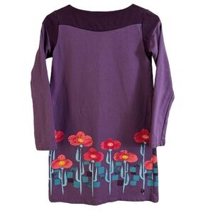 Tea Collection Girls Purple Long Sleeve Floral Dress - Size 12